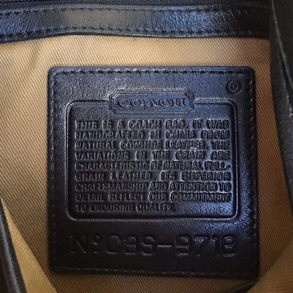COACH Vintage Legacy Crescent Black Leather Flap Bag